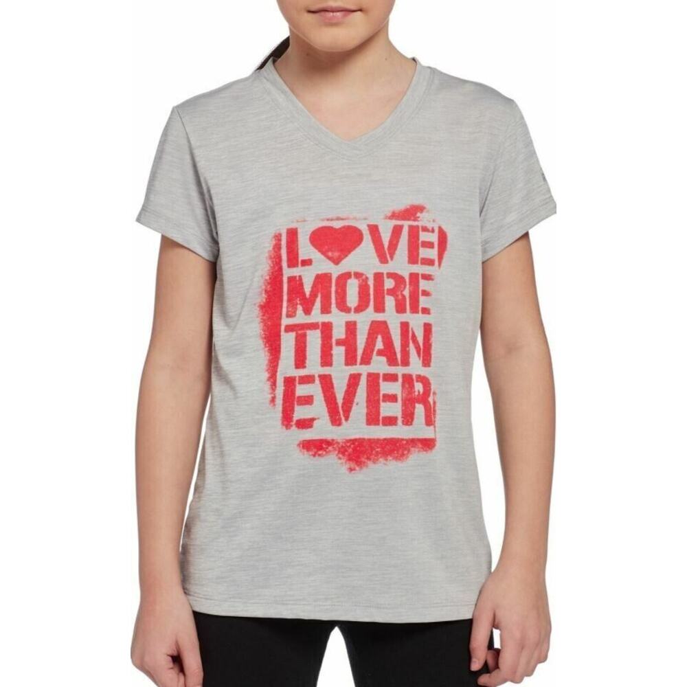 Reebok Girls Space dye‎ Love More Than Ever V-Neck Graphic Tee Large 12/14